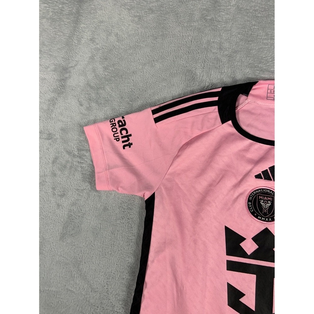 adidas Lionel Messi Inter Miami CF 2024 Home Jersey Youth Size 12 Pink Soccer - Picture 4 of 11